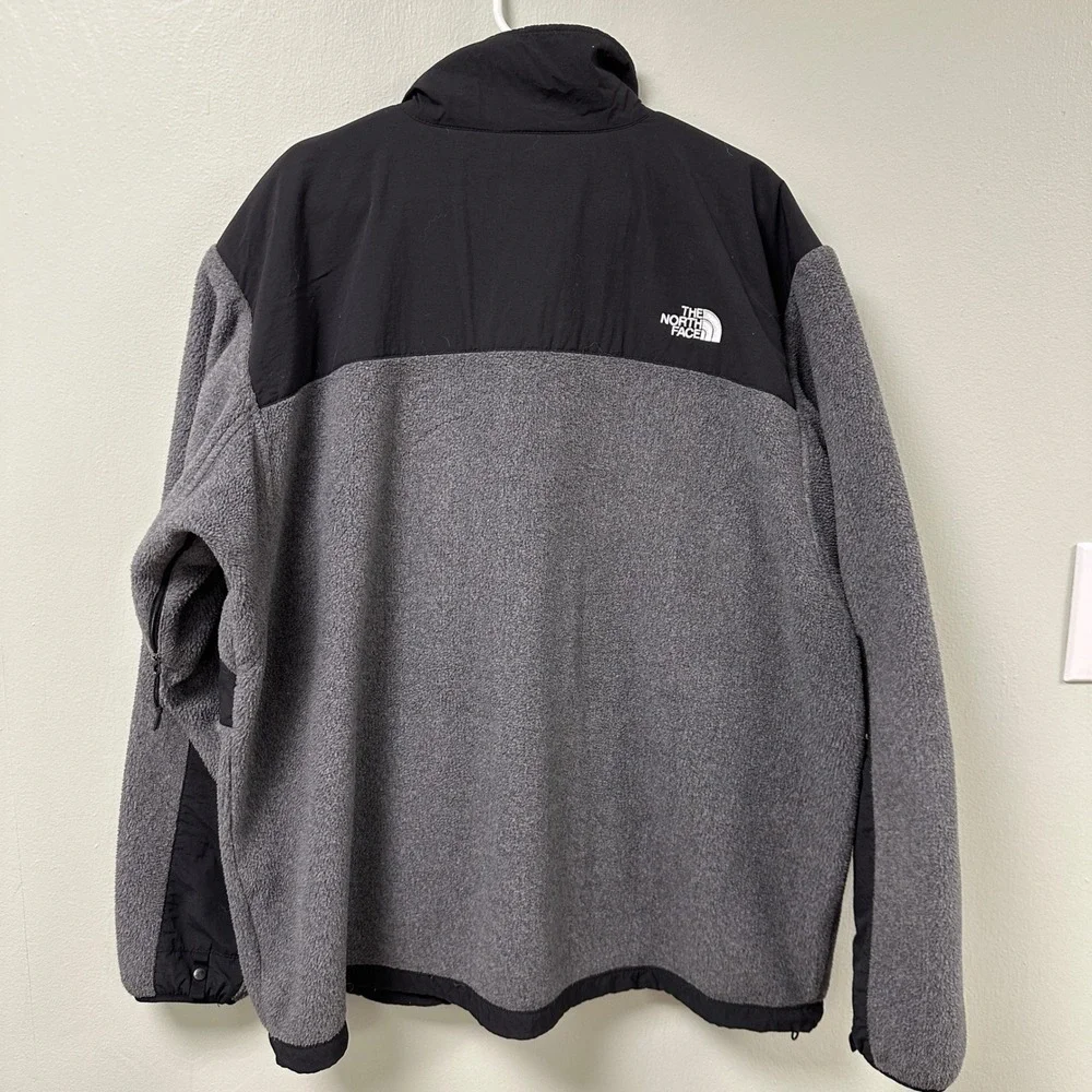 The North Face Denali Polartec Fleece Jacket Mens XXL Grey Black Full Zip Coat